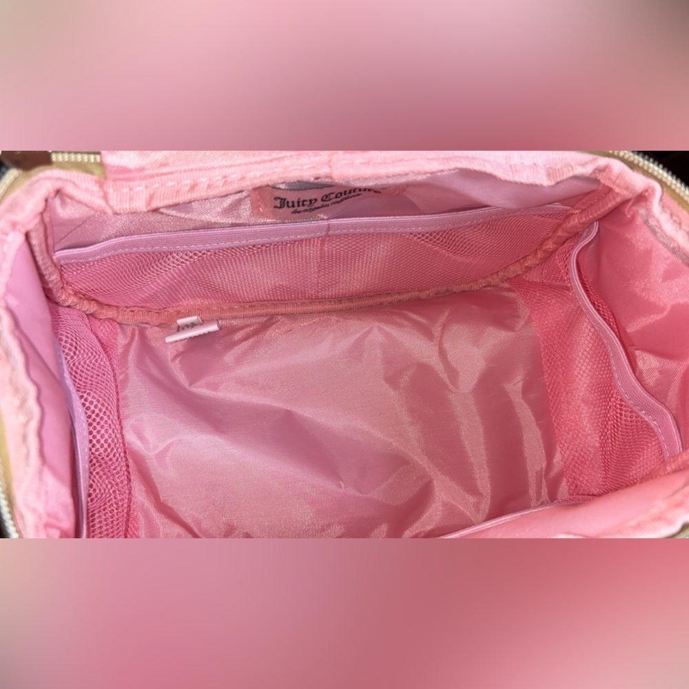 Juicy Couture Gold Cosmetic Bag with Bow and Charm - Picture 13 of 14